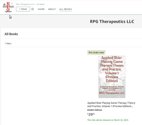 RPG Therapeutics Book Publishing Queue Snapshot on Amazon.com Author's page